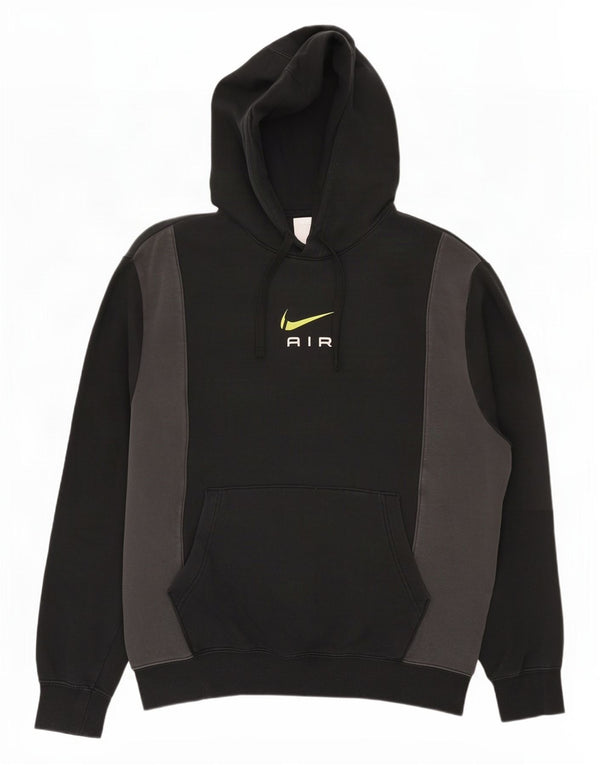 Nike Jersey con capucha y estampado gráfico de algodón color block en negro mediano