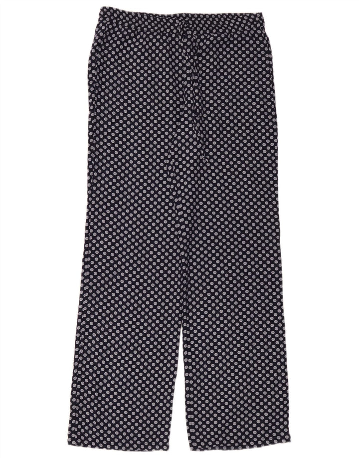Zara Mujer Pantalón Ancho Mediano W30 L32 Poliéster Moteado Azul Marino