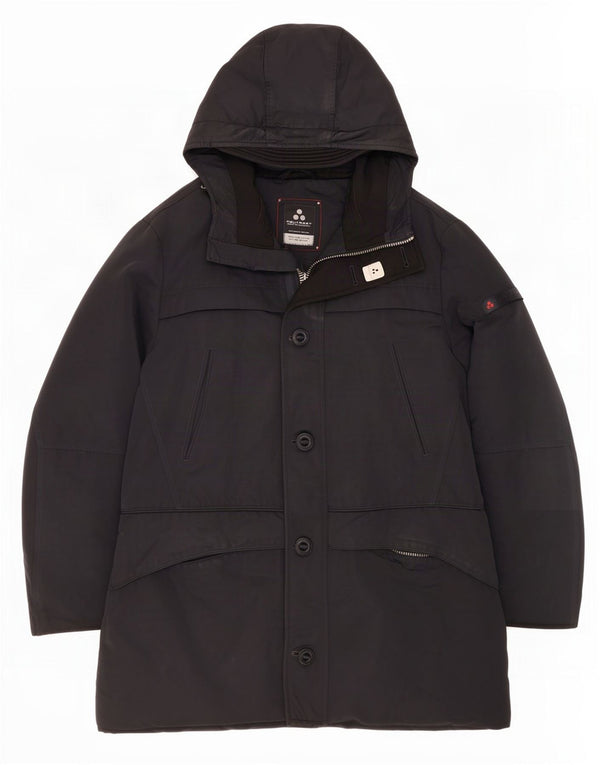 PEUTEREY Parka con capucha para hombre UK 42 XL Poliamida negra