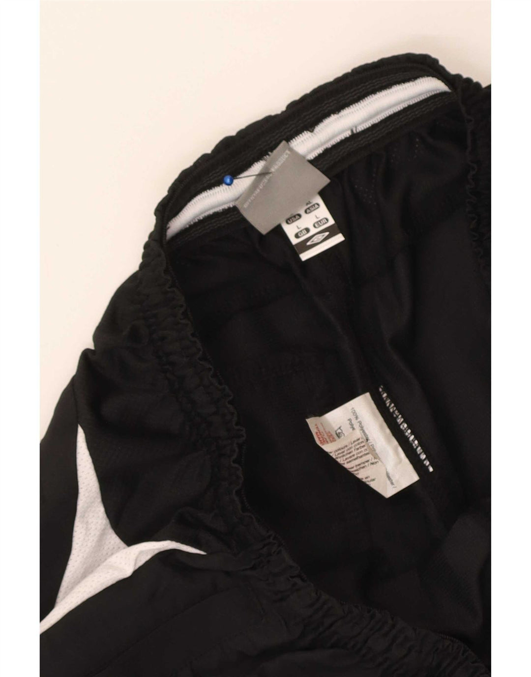 Pantalones cortos deportivos Umbro para hombre, poliéster color block negro grande