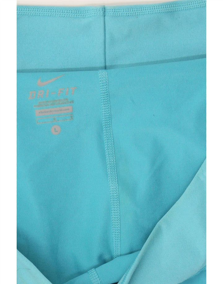 NIKE Womens Dri Fit Sport Shorts Large Blue Vintage Nike and Second-Hand Nike from Messina Hembry 