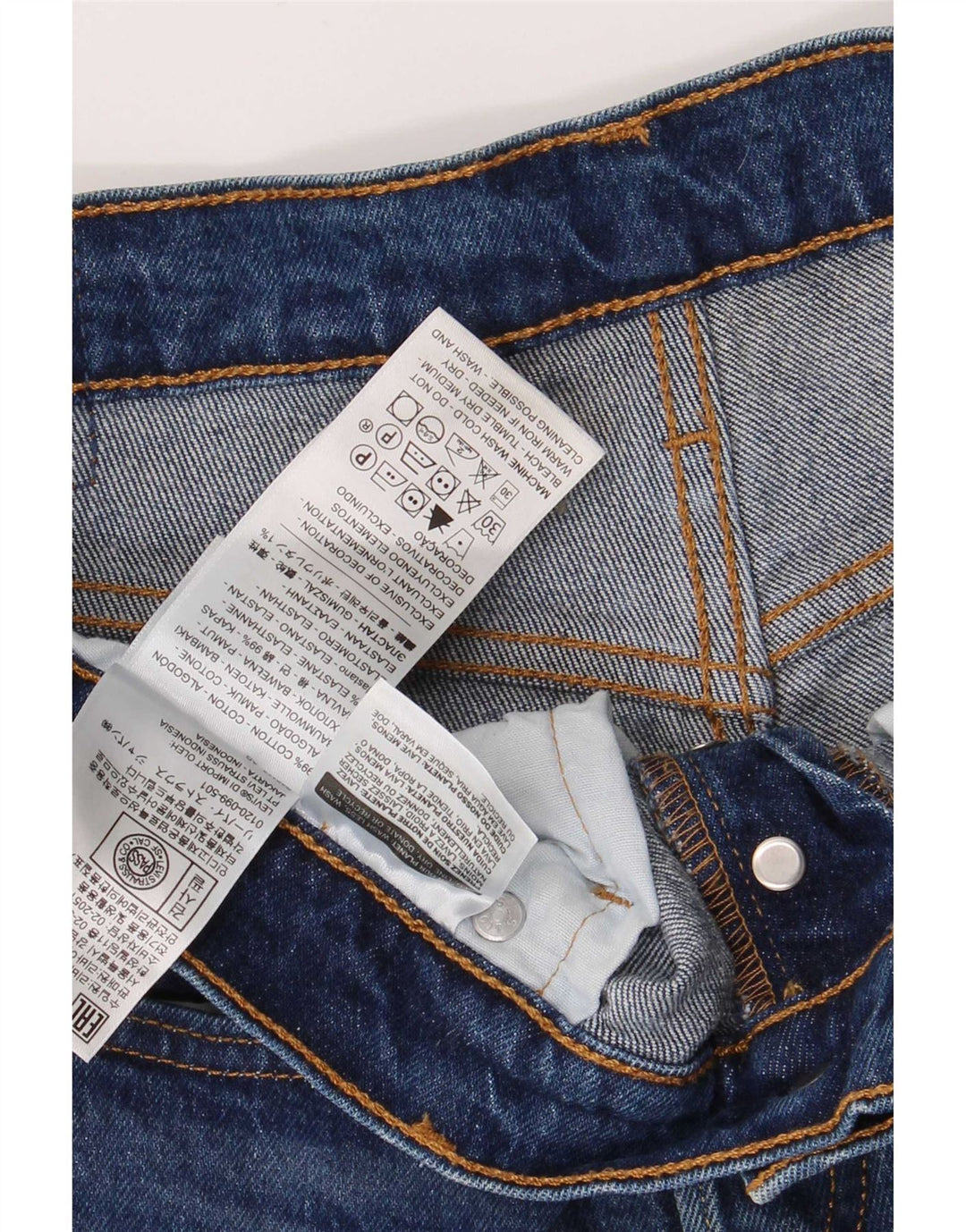 Levi's Mujer 501 Shorts Vaqueros W29 Algodón Azul Medio