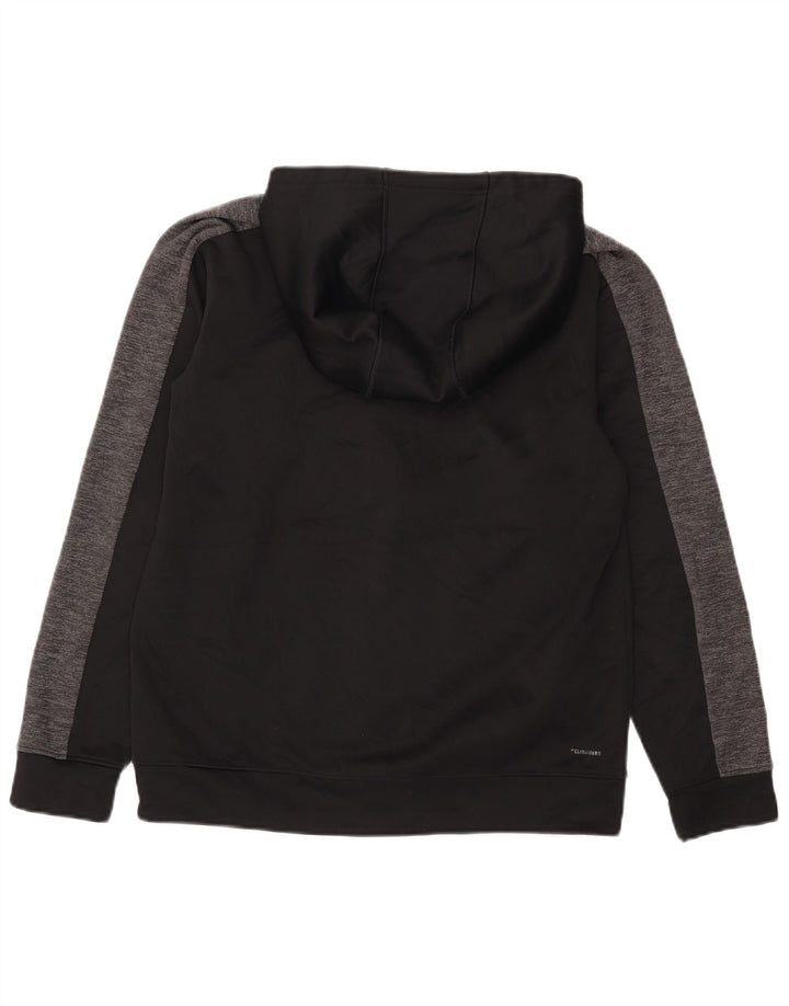 Adidas Hombre Climalite Zip Sudadera Con Capucha Suéter Mediano Negro Colorblock
