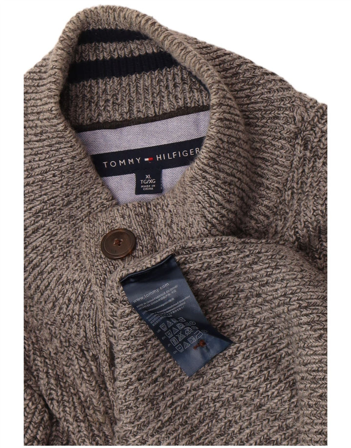 Tommy Hilfiger Jersey con cuello y botones para hombre XL Algodón gris