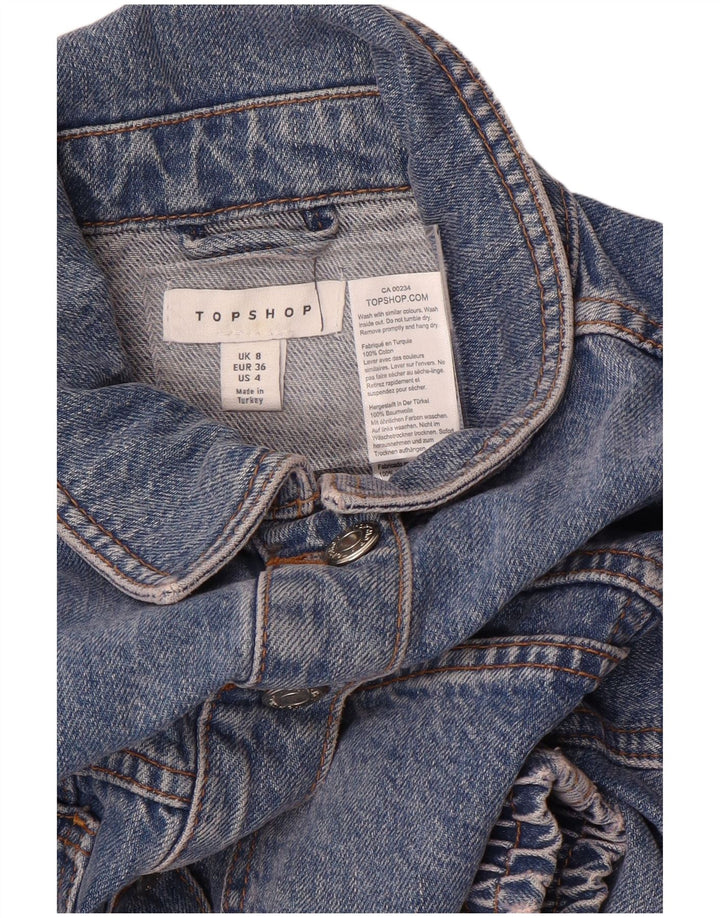 Topshop Chaqueta vaquera corta para mujer UK 8 Small Azul