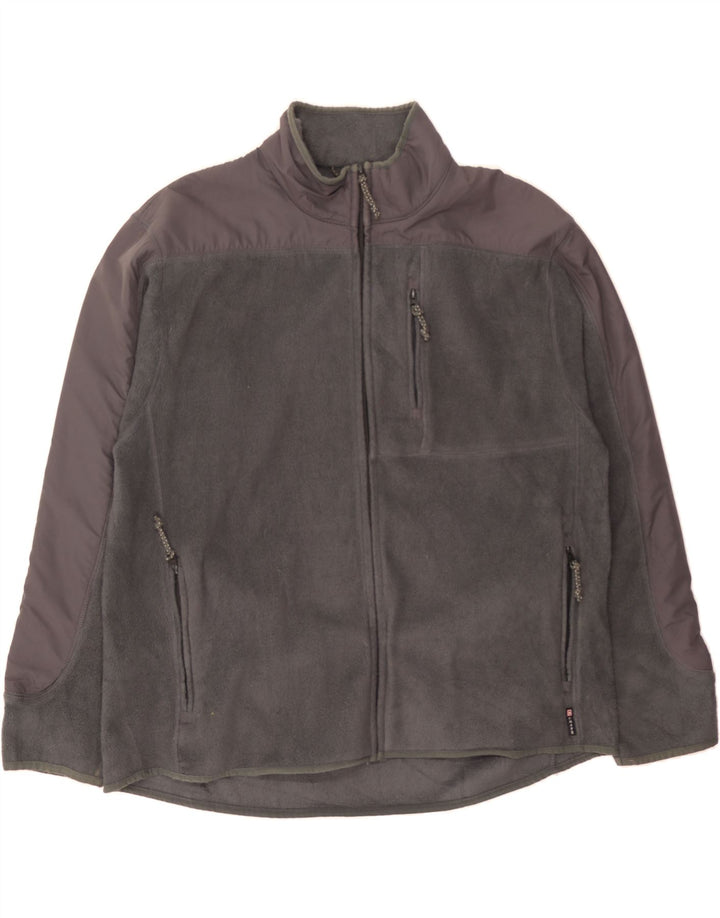 CHAPS Mens Fleece Jacket UK 42 XL Grey Colourblock Polyester Vintage Chaps and Second-Hand Chaps from Messina Hembry 