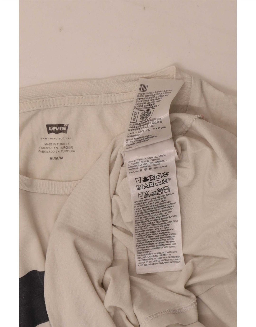 Levi's Camiseta gráfica para hombre Top mediano de algodón con bloques de color blanco