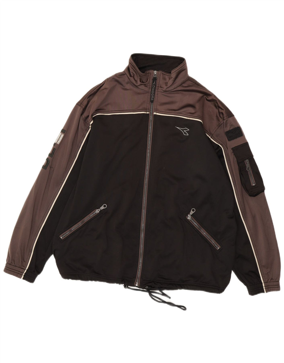 Diadora Chaqueta de chándal con gráfico para hombre, talla 42, color negro