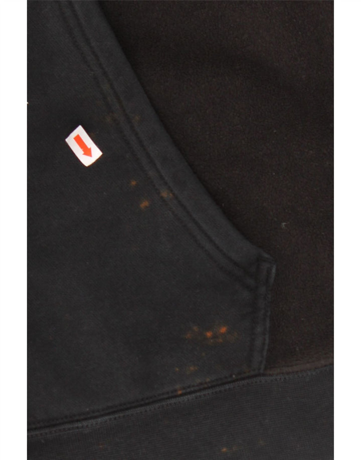 NIKE Sudadera con capucha y cremallera para hombre, algodón negro mediano