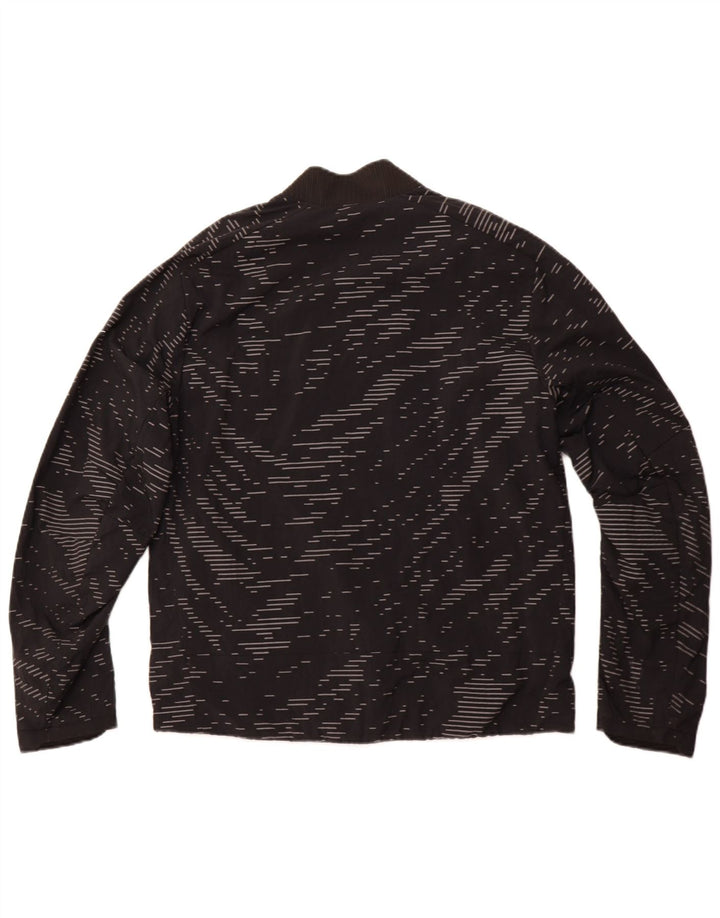 NIKE Chaqueta de chándal reversible Therma-Fit para hombre, talla mediana, color negro a rayas