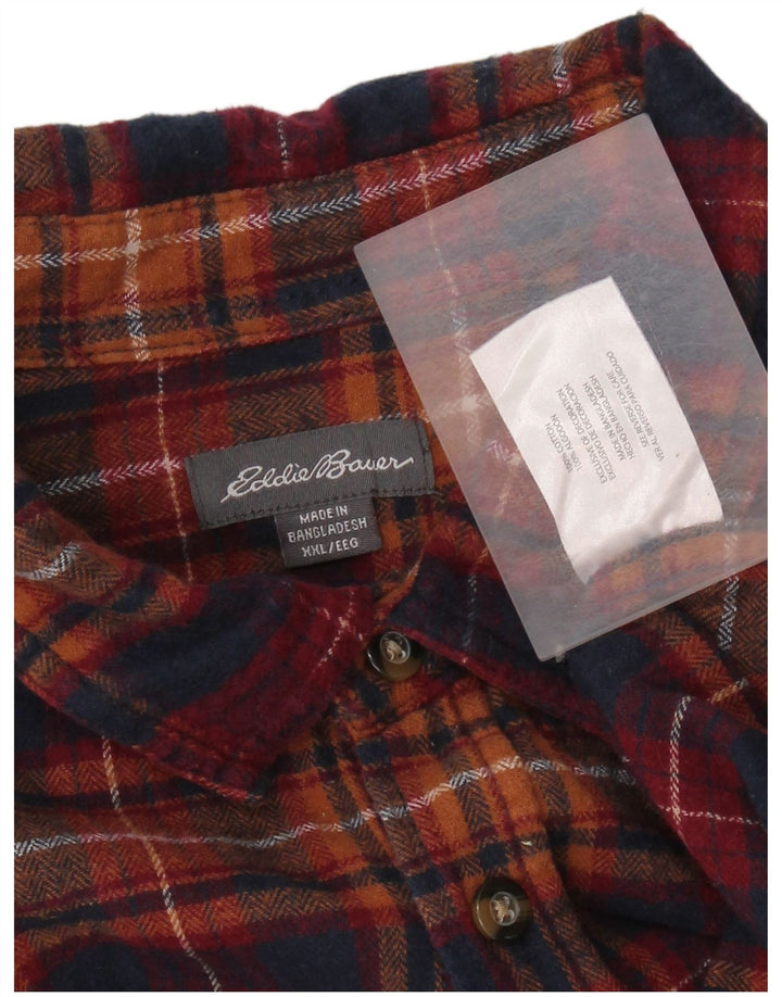 Eddie Bauer Camisa de franela para hombre 2XL Algodón a cuadros multicolor