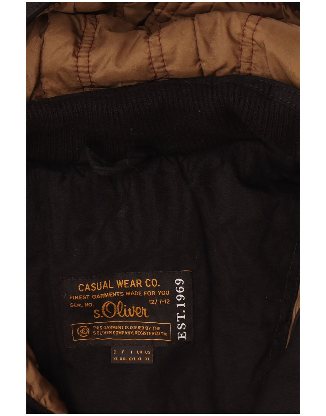 S.Oliver Chaqueta acolchada con capucha para hombre UK 42 XL Poliéster negro