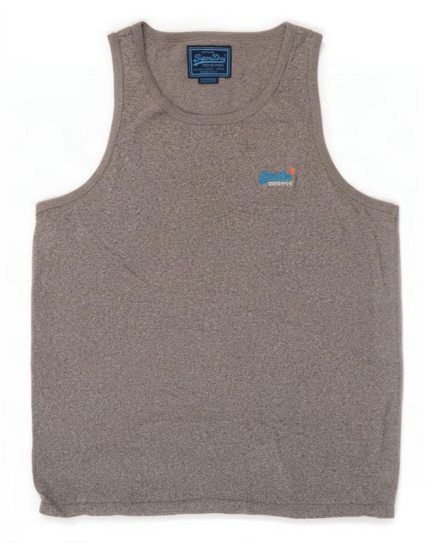 Superdry Mens Vest Top 2XL Blue Flecked Cotton