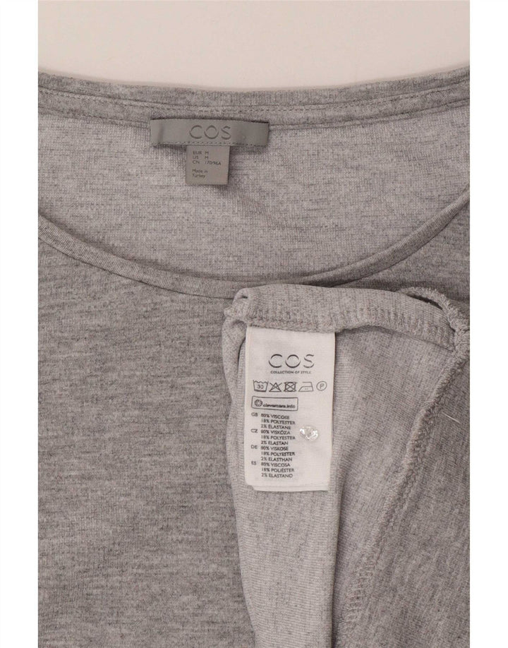 Cos Top extragrande para mujer, manga larga, Reino Unido 44, viscosa moteada gris medio