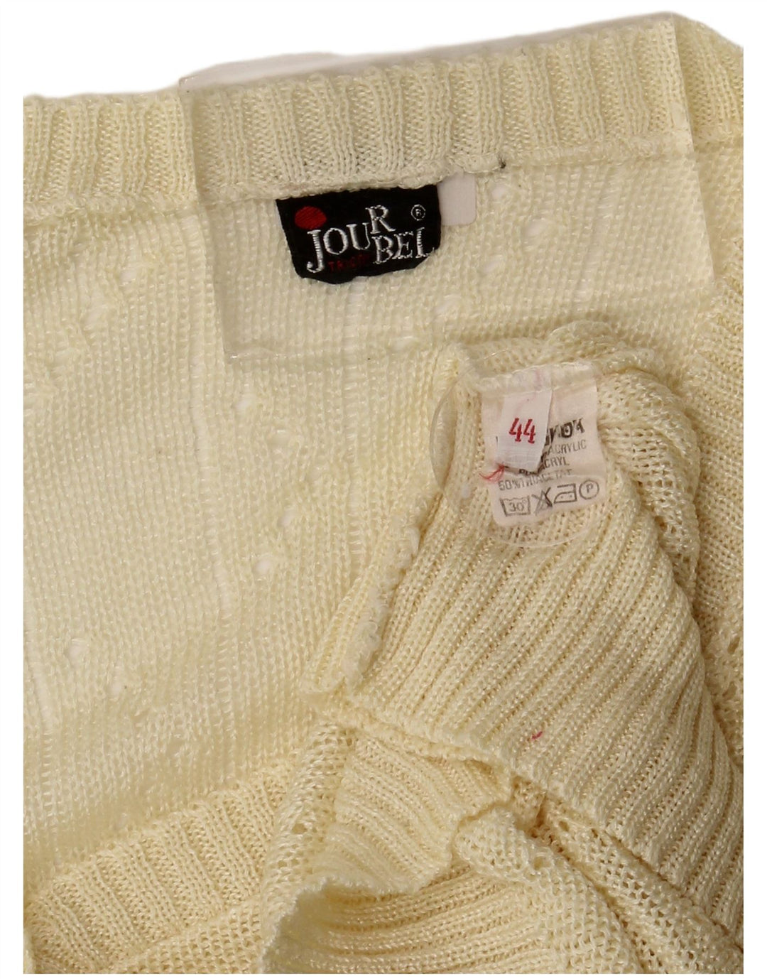 Vintage mujer Cardigan suéter IT 44 Acrílico amarillo medio