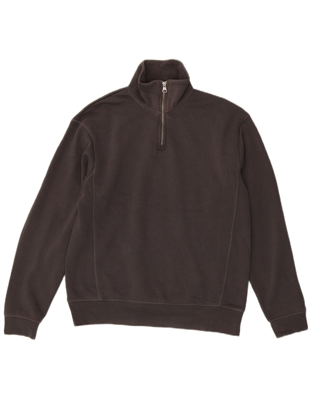 Zara Hombre Zip Neck Sudadera Jumper Small Gris Poliéster