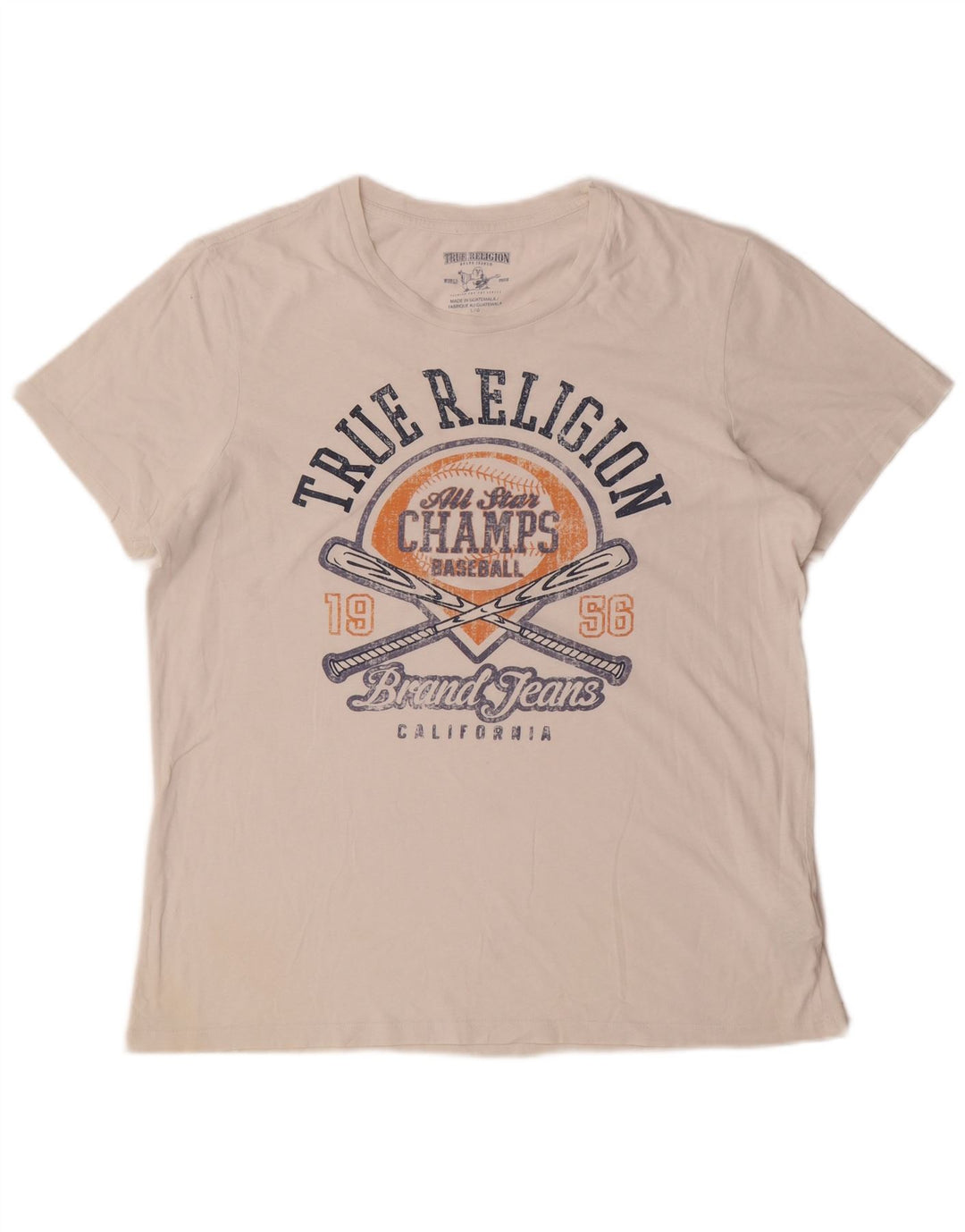 True Religion Camiseta gráfica para hombre Top grande de algodón blanco