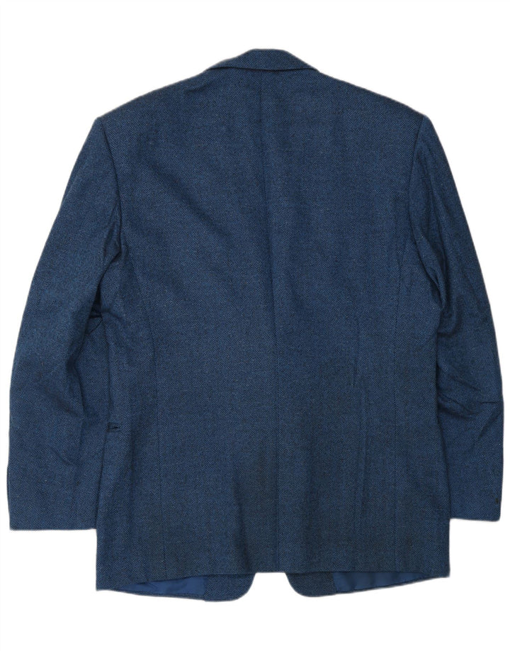 Pal Zileri Chaqueta tipo blazer de 2 botones para hombre IT 52 XL Lana de espiga azul