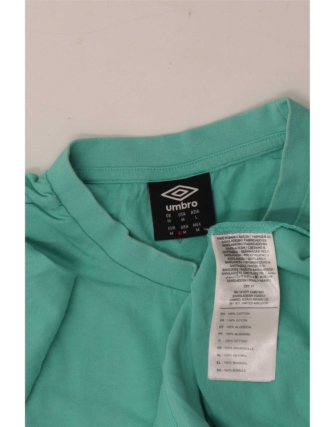 Umbro Hombre Camiseta Gráfica Top Algodón Verde Medio
