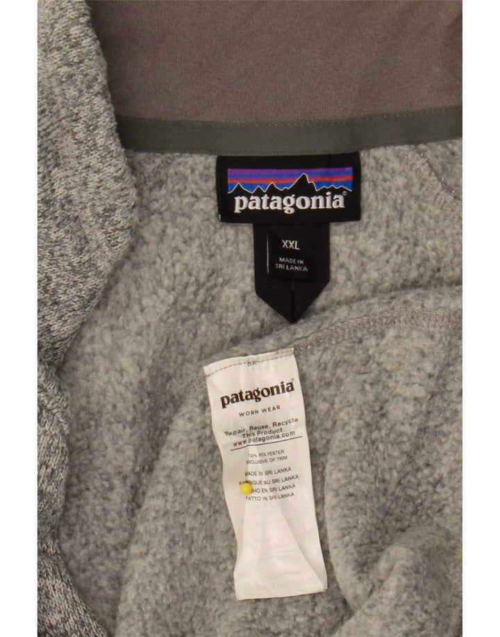 Patagonia Hombre Gráfico Chándal Top Chaqueta 2XL Gris Moteado Poliéster