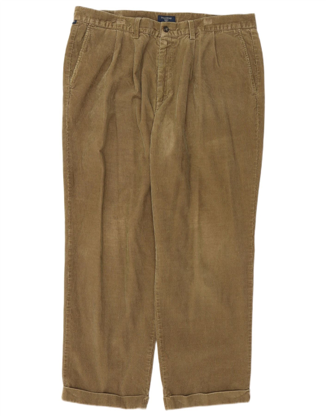 DOCKERS Pantalones de pana con pinzas para hombre W38 L30 Algodón caqui