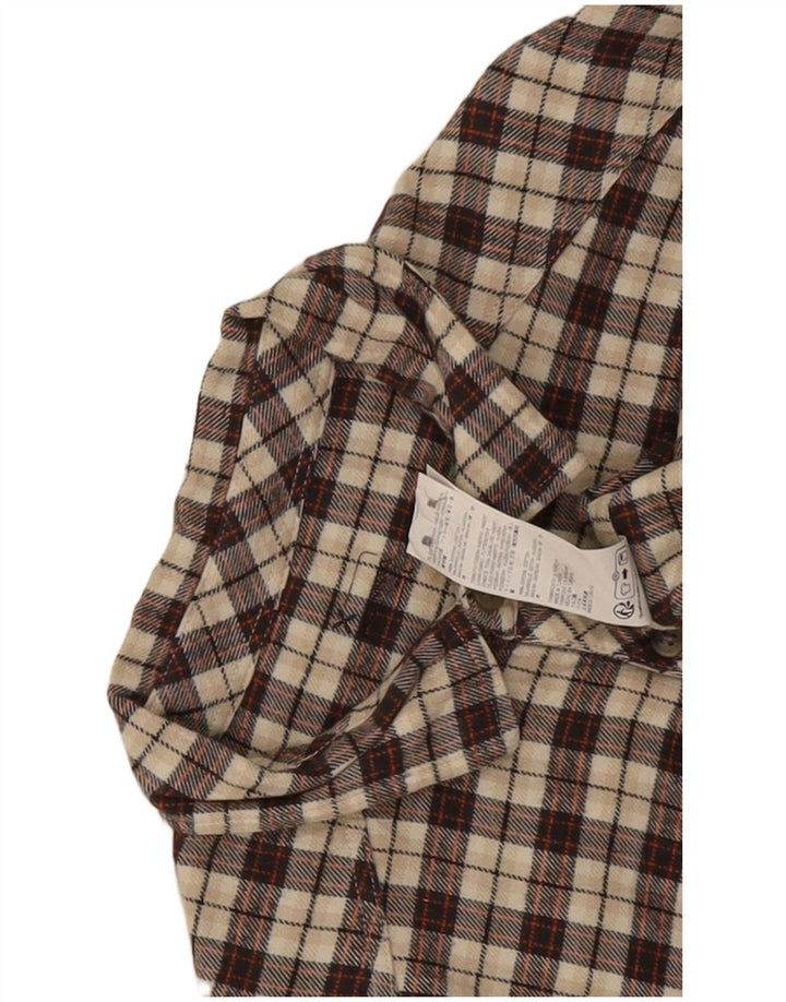 Montura Camisa De Franela De Algodón A Cuadros Marrón Grande Hombre