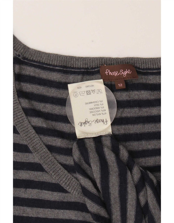 Phase Eight Camiseta sin mangas para mujer UK 40 Nylon a rayas gris medio