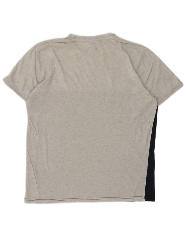 Ellesse Hombre Camiseta Top Large Gris Colorblock Algodón