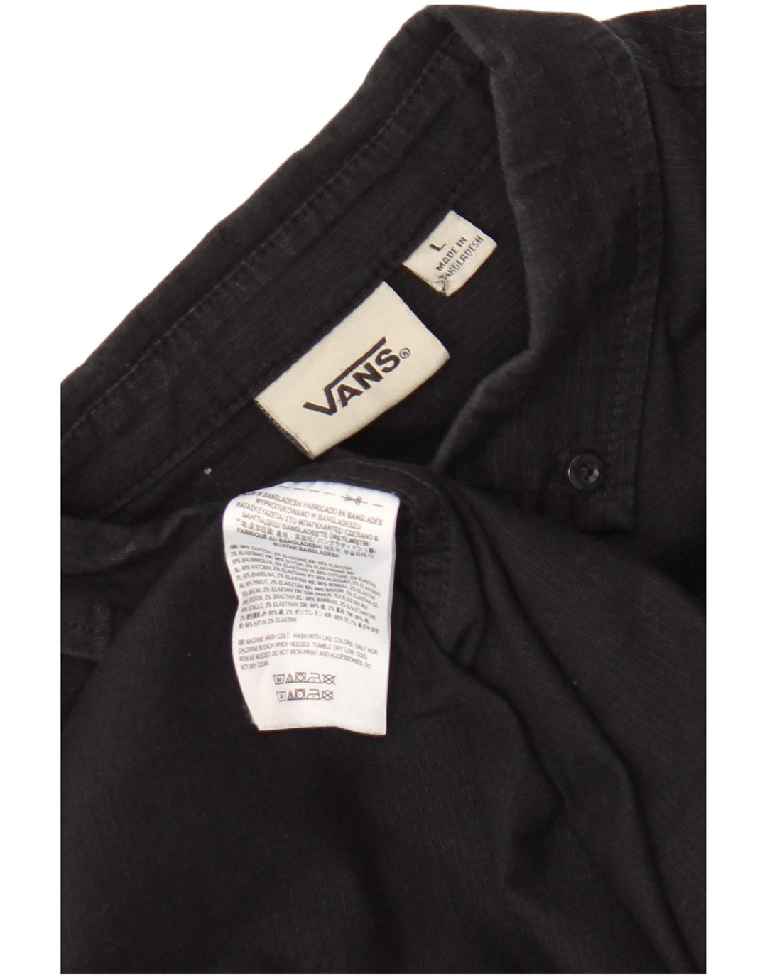 Vans Camisa gráfica grande de algodón a rayas negras para hombre