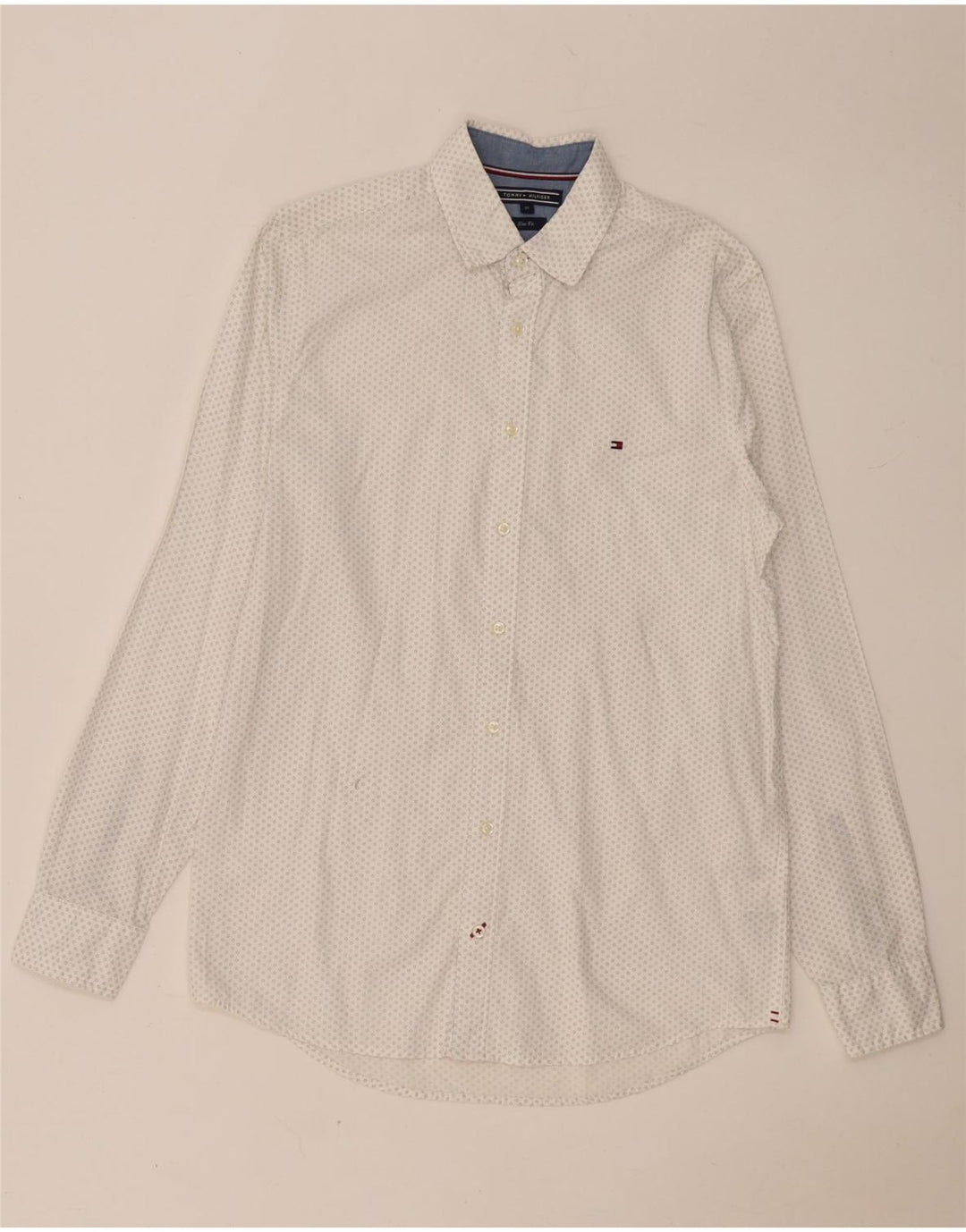 TOMMY HILFIGER Camisa slim fit de algodón con lunares blancos medianos