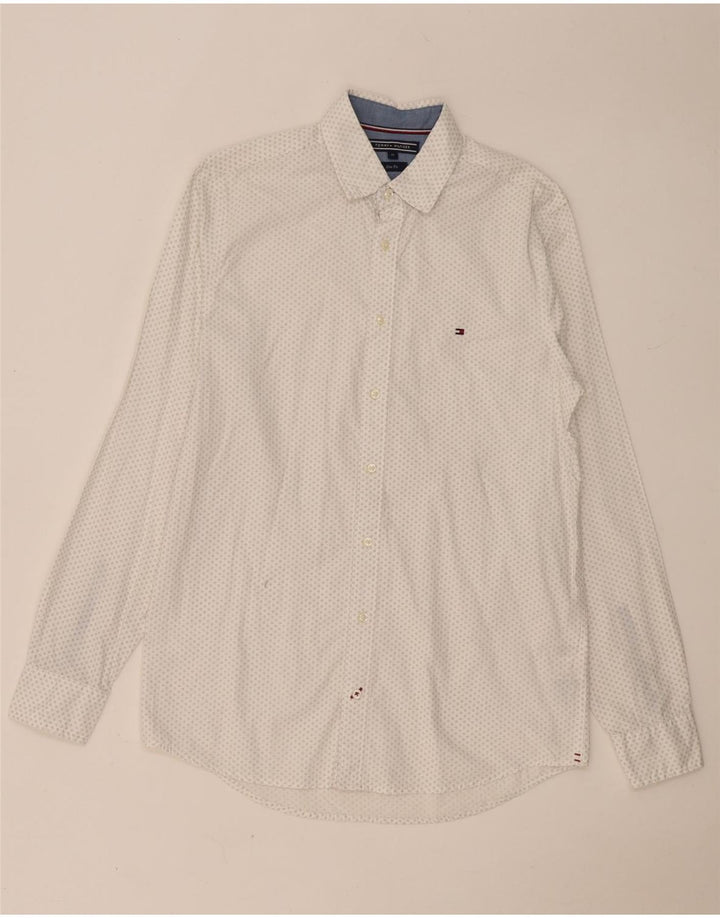TOMMY HILFIGER Camisa slim fit de algodón con lunares blancos medianos