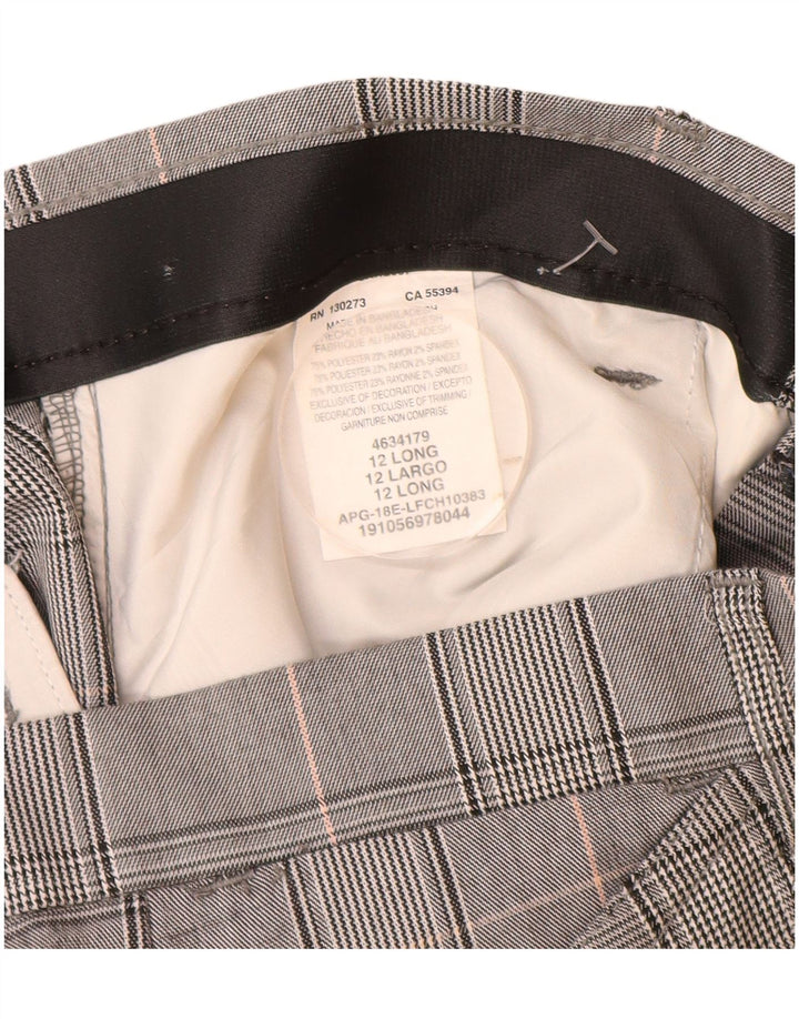 Lee Pantalones casuales de tiro medio para mujer US 12 grande W32 L32 poliéster gris