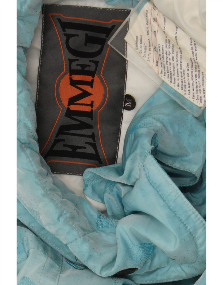 Emmegi Chaqueta de esquí tipo pulóver para hombre UK 38 Poliamida geométrica azul medio