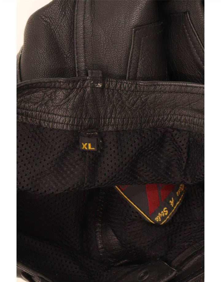 Modeka Pantalones de cuero delgados para hombre XL W34 L33 Negro