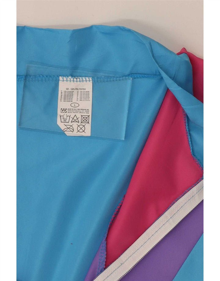 Chándal completo vintage para hombre Poliéster con bloques de color azul grande