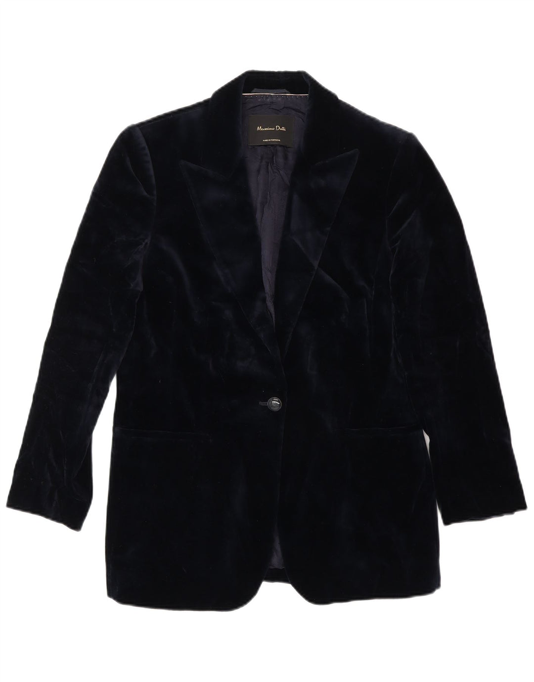 Massimo Dutti Chaqueta Blazer De Terciopelo De 1 Botón Mujer EU 38 Azul Marino Mediano