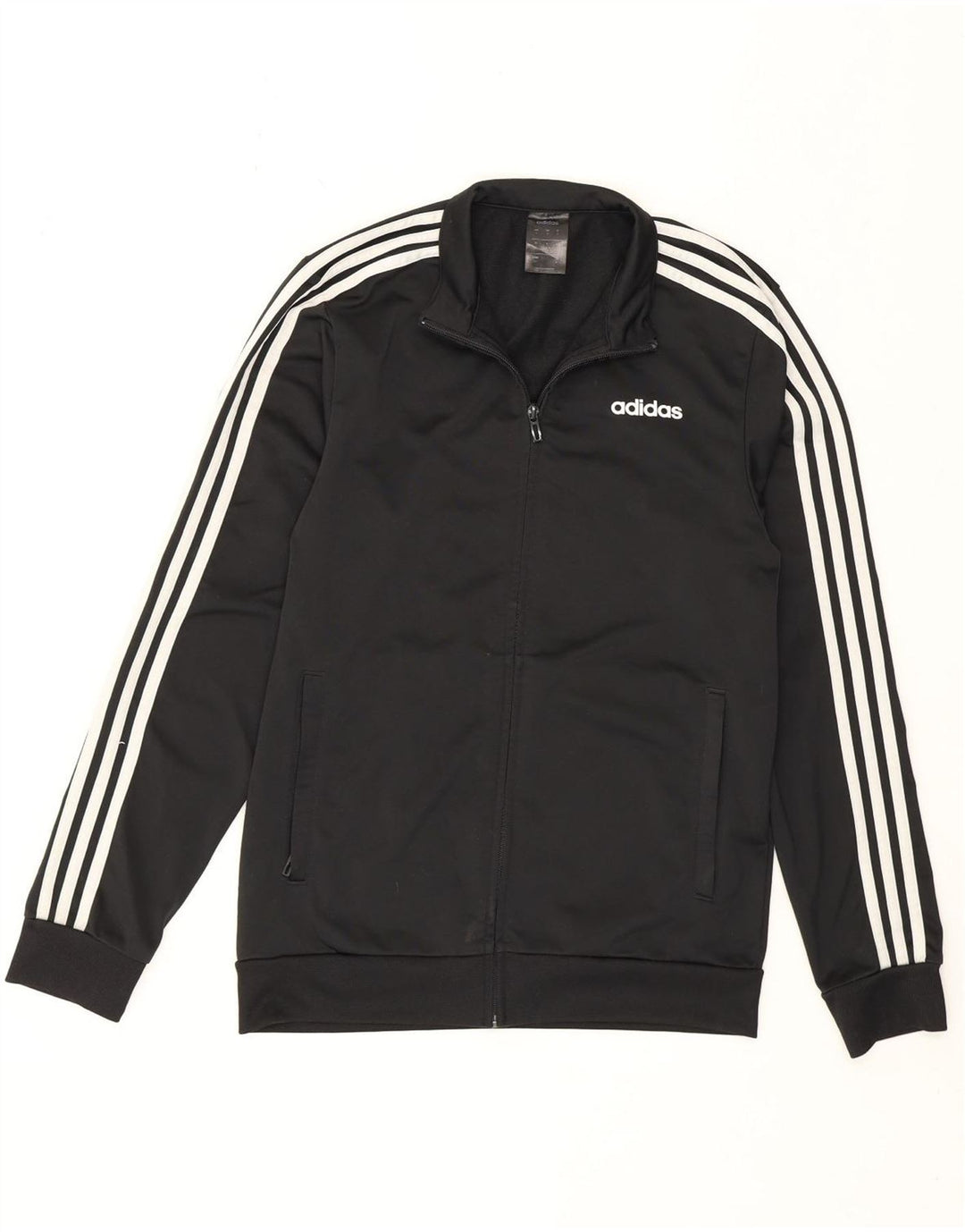 Adidas Hombre Chándal Top Chaqueta Pequeña Poliéster Negro