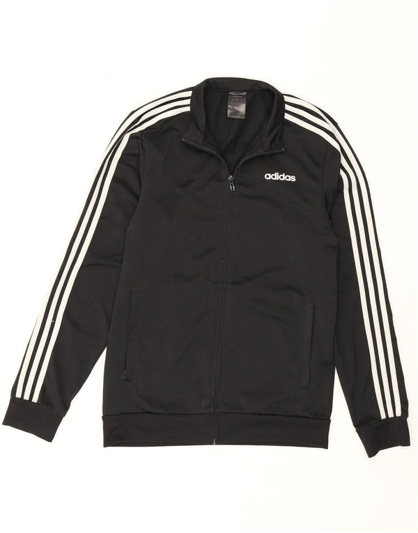 Adidas Hombre Chándal Top Chaqueta Pequeña Poliéster Negro