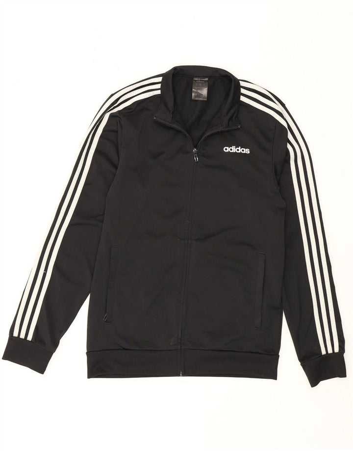 Adidas Hombre Chándal Top Chaqueta Pequeña Poliéster Negro
