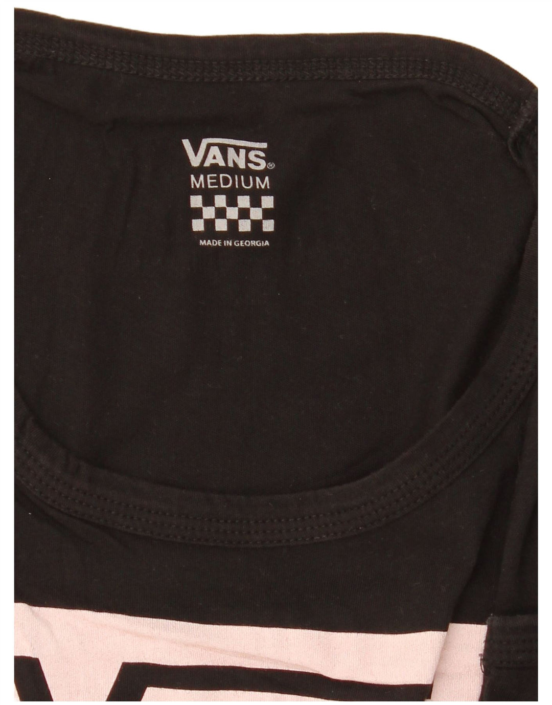 Vans Mujer Gráfico Chaleco Top UK 12 Mediano Negro