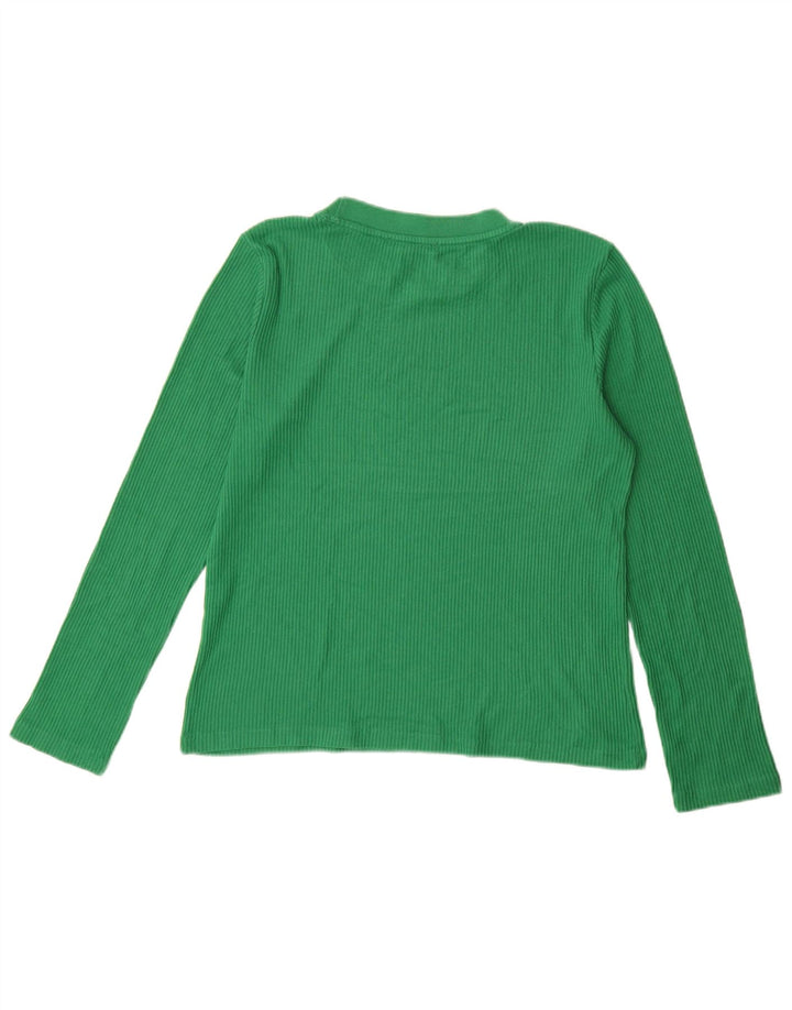 ZARA Mujer Top Manga Larga ES 44 Verde Medio