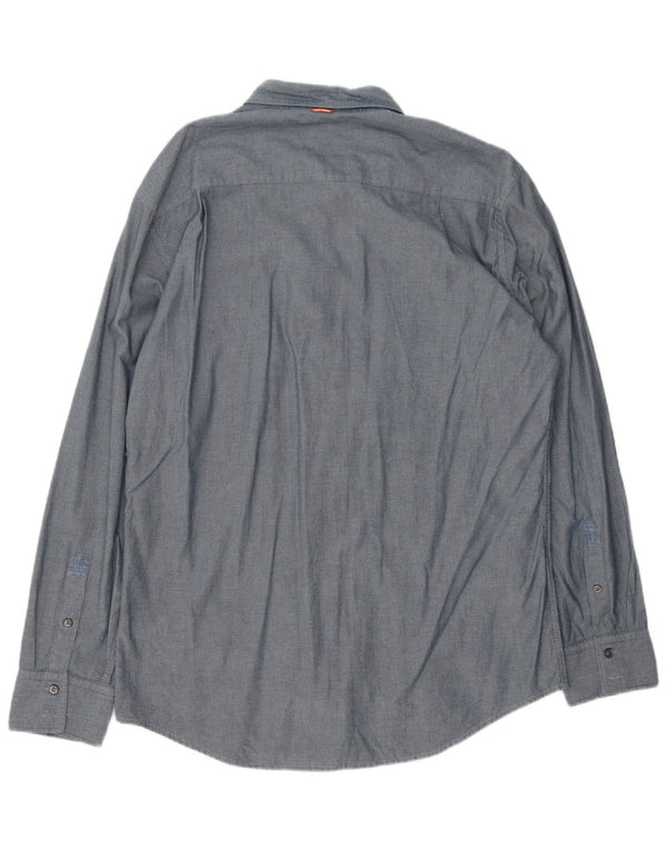 HUGO BOSS Camisa ajustada para hombre 2XL Algodón con lunares grises