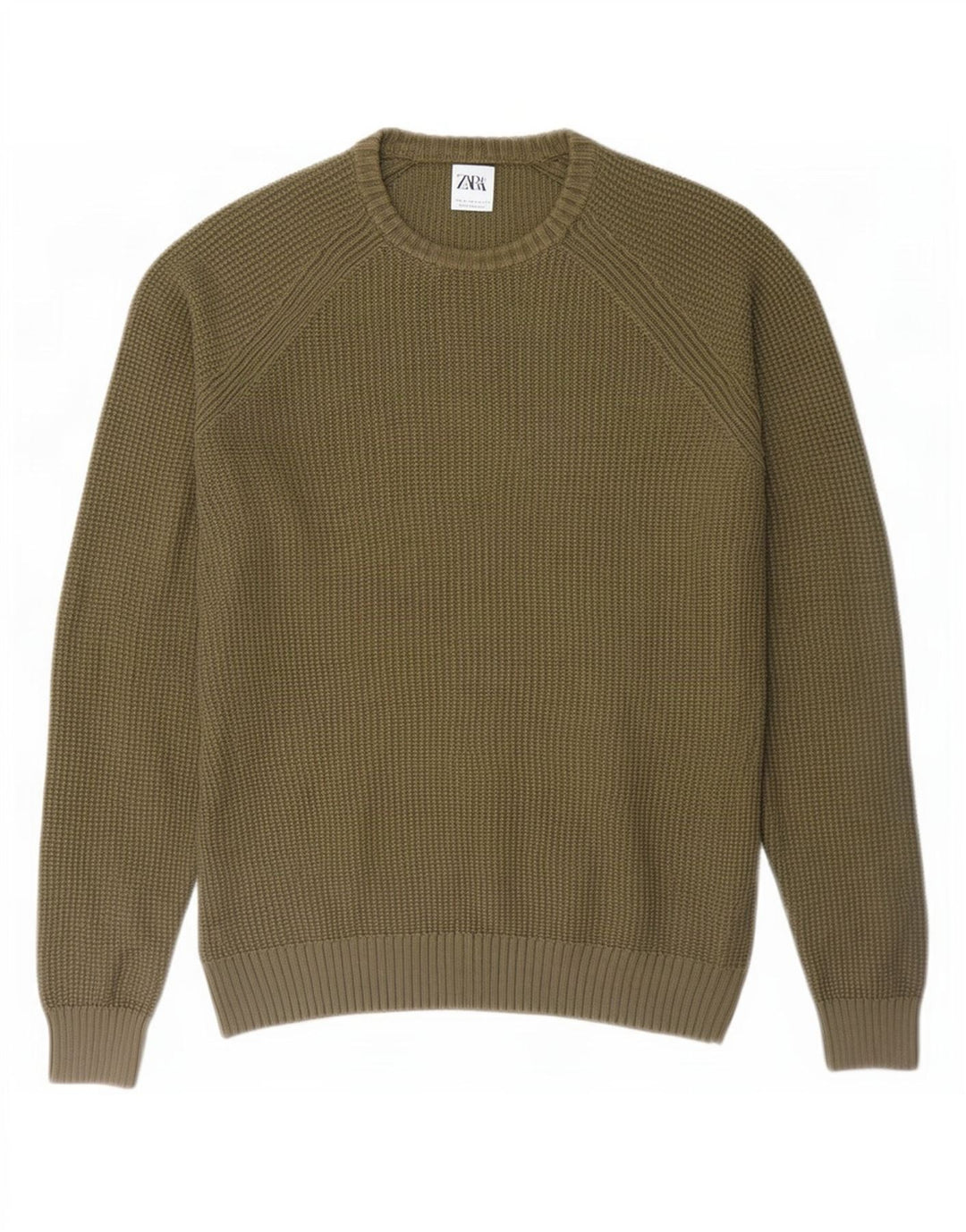 Zara Hombre Jersey De Cuello Redondo Jersey Grande Caqui