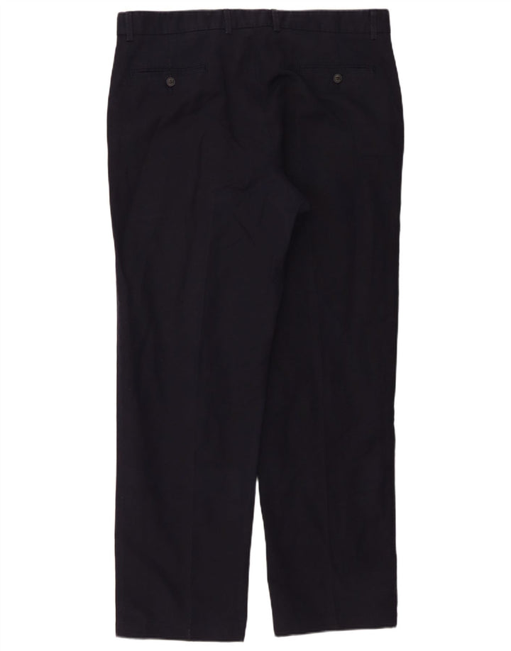 Belfe Pantalón chino recto para hombre W38 L31 Algodón azul marino