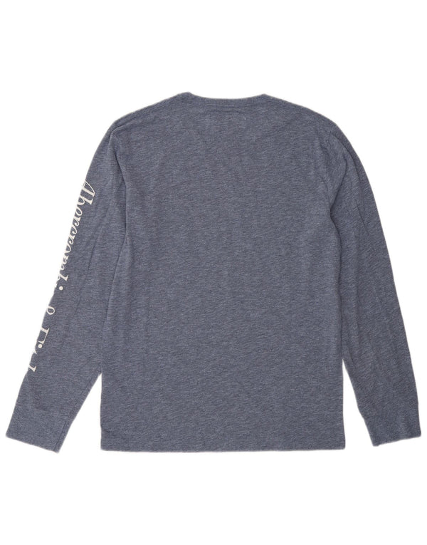Abercrombie & Fitch Top gráfico para hombre de manga larga XS Algodón moteado azul