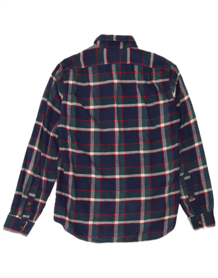 J. CREW Camisa de franela delgada para hombre Algodón a cuadros azul marino pequeño