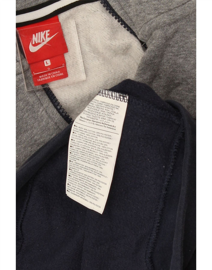 NIKE Sudadera con capucha y cremallera gráfica para hombre, talla grande, multicolor, color block