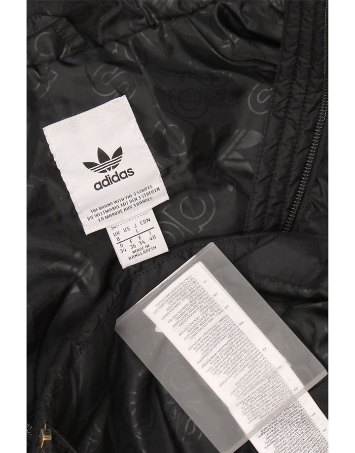 Adidas Chaqueta acolchada con capucha para mujer UK 8 Small Black Nylon