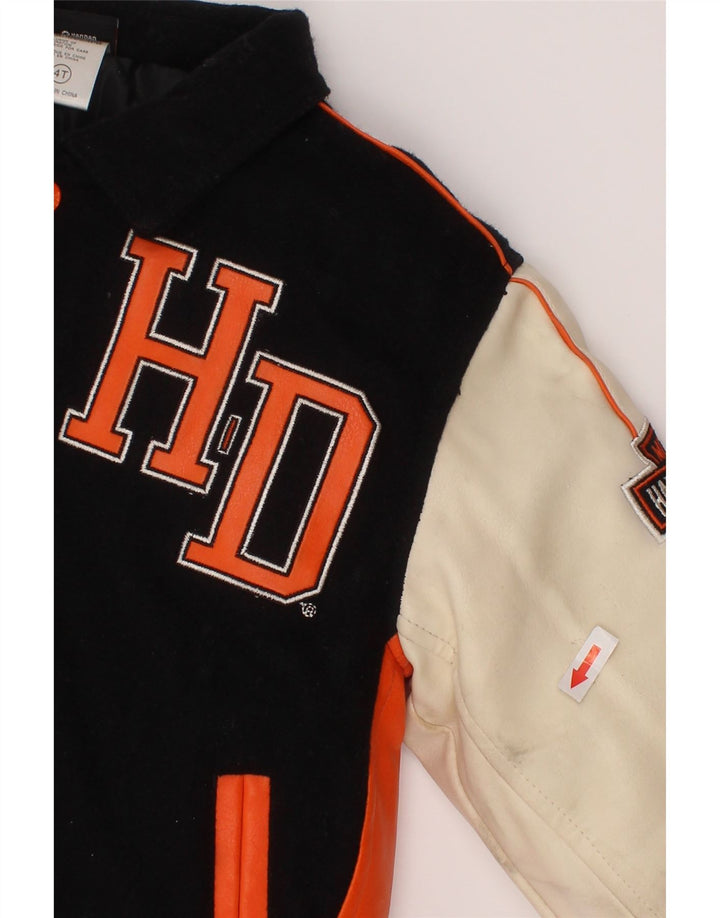 Chaqueta universitaria con gráfico para niños Harley Davidson 3-4 años Azul marino Colorblock