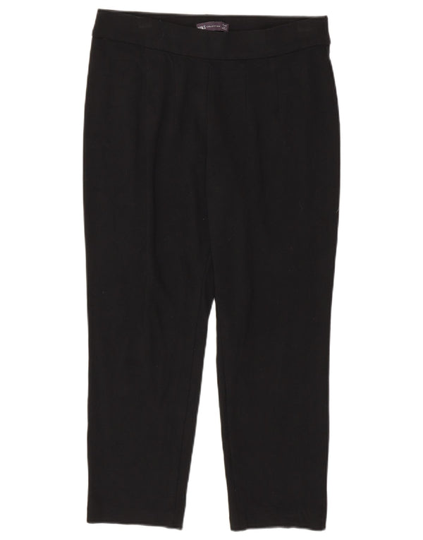 Marks & Spencer Pantalones Capri cónicos para Mujer UK 12 Medium W30 L22 Negro